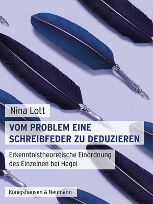 cover image of Vom Problem eine Schreibfeder zu deduzieren
